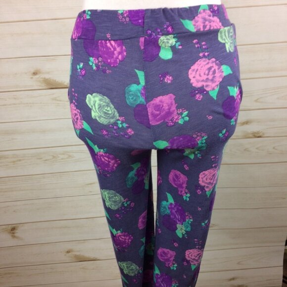 Miss Understood Women's purple floral lounge pants sleepwear Sz 10 - Picture 6 of 8
